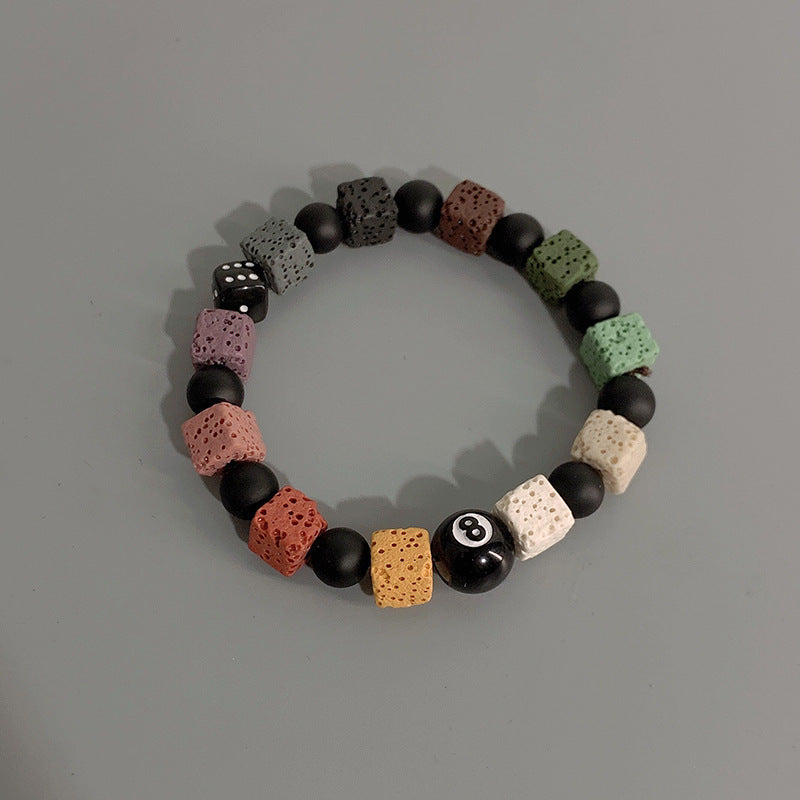 Wholesale Obsidian Cross Billiard Bracelet Beaded Bracelet